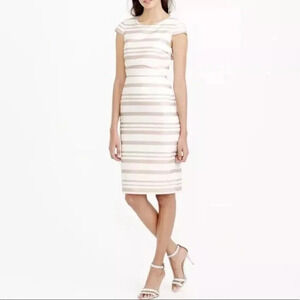 J Crew Double Stripe Cap Sleeve Sheath Dress